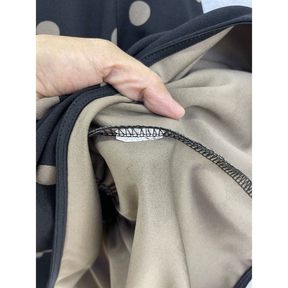 ZARA Women's Blouse Short Sleeve Polka Dot Peplum Black Brown Size Medium - Picture 3 of 8